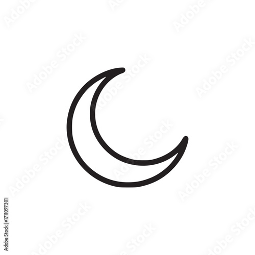 Vector art of simple vector illustration of a crescent moon minimalist design of a celestial body, perfect for astronomy, astrology, or nightthemed projects clean and modern aesthetic