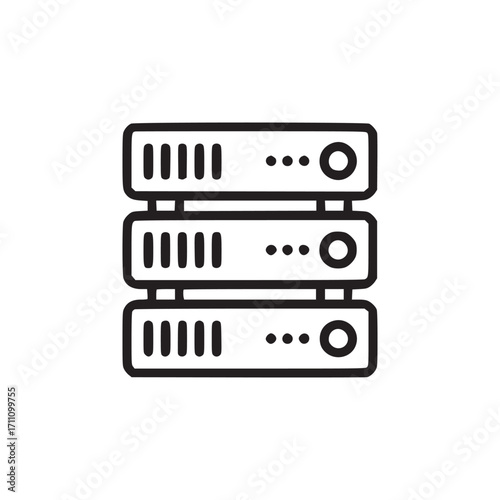 Illustration of a server rack the server rack is depicted in a minimalist style, with clean lines and a simple design, making it suitable for various digital and print applications