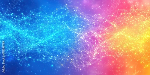 Abstract digital network technology visualization background. Network connection with neural data and science. Communication, digital structure, technology pattern, background for innovation and