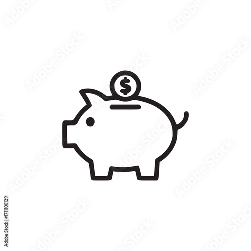 Vector art of piggy bank with coin a piggy bank is a traditional name of a coin container shaped like a pig, used by children to accumulate savings