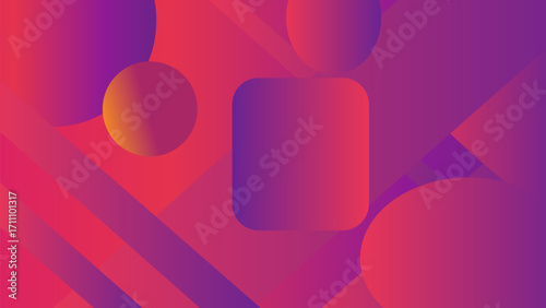 Abstract Gradient Geometric Shapes with Colorful Background for Creative Design Projects