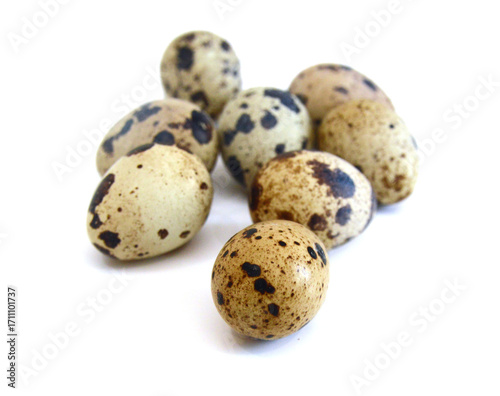 Quail eggs are isolated on a white background