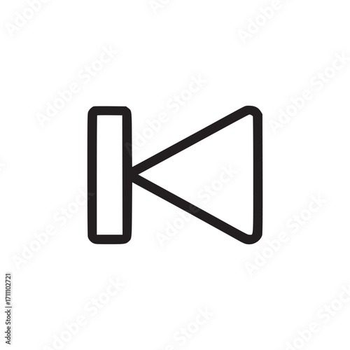 Vector art of back arrow icon this vector graphic represents a simple back arrow, commonly used for navigation in user interfaces and media players, indicating a return or rewind action