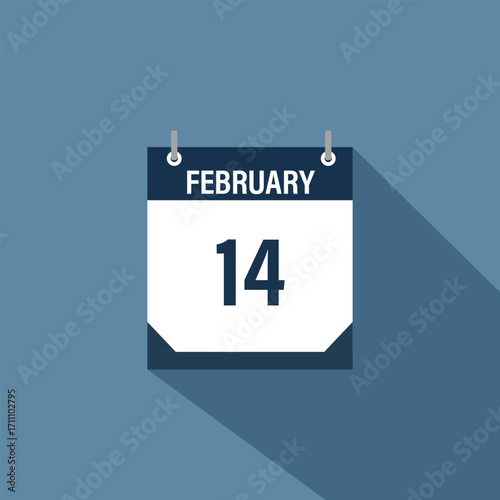 14 February calendar vector illustrations