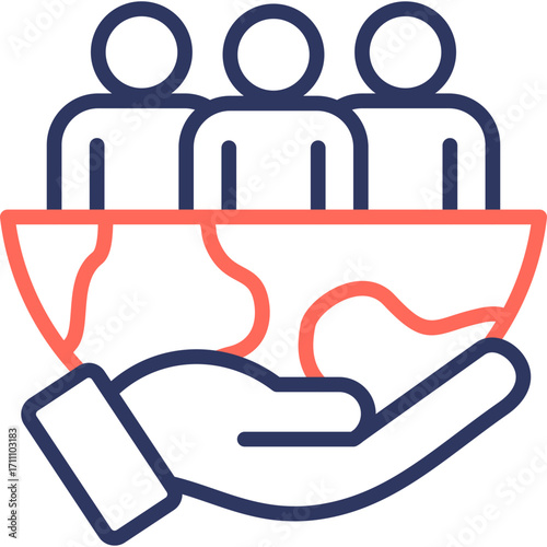 Social Impact line color icon