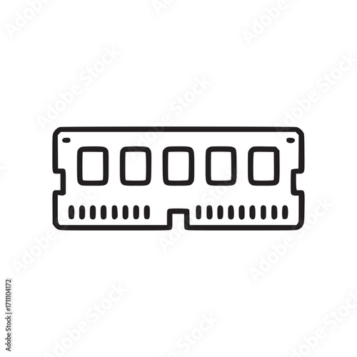 Vector art of ram memory icon minimalist style vector illustration of a ram module perfect for computer, technology, and hardware related graphic design projects