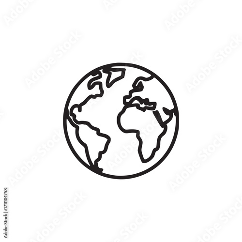 Illustration of a globe the globe is a symbol of the world, and it can be used to represent travel, geography, or international relations the simple design makes it versatile