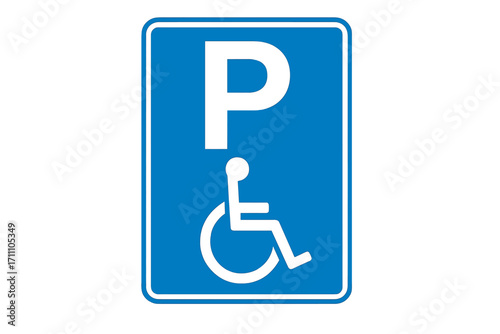Parking sign indicating reserved space for disabled people