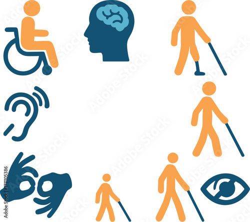The design for National Disability Employment Awareness Month features various disabilities arranged in a tiled vector illustration
