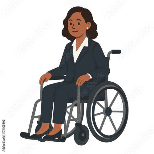 Wheelchair-using businesswoman who has a disability