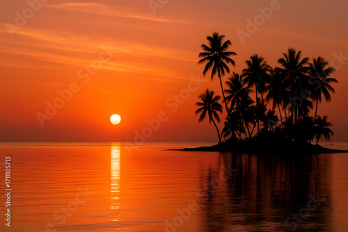 Tropical Sunset Island Paradise.