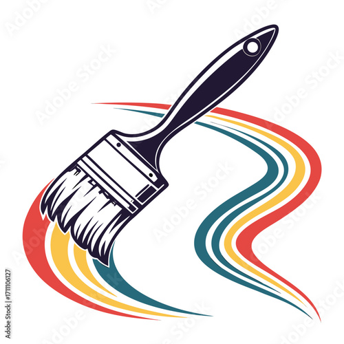 Colorful paint brush vector illustration for art and design