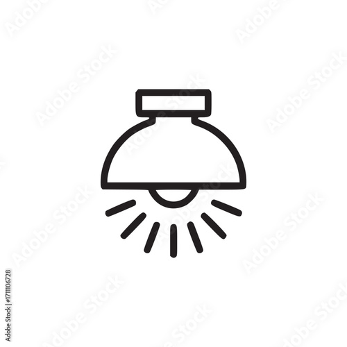Illustration of a ceiling lamp, perfect for interior design projects, electrical services, or home improvement content, showcasing modern lighting fixtures and energy efficiency