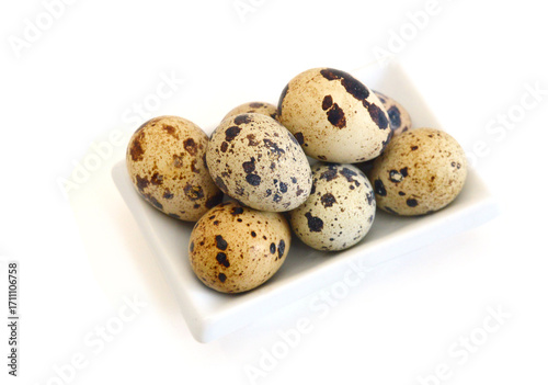 Quail eggs are isolated on a white background
