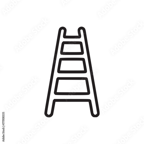 Illustration of a ladder symbolizes progress, aspiration, and the steps needed to achieve goals represents career advancement, personal growth, and overcoming challenges in a simple, clean design