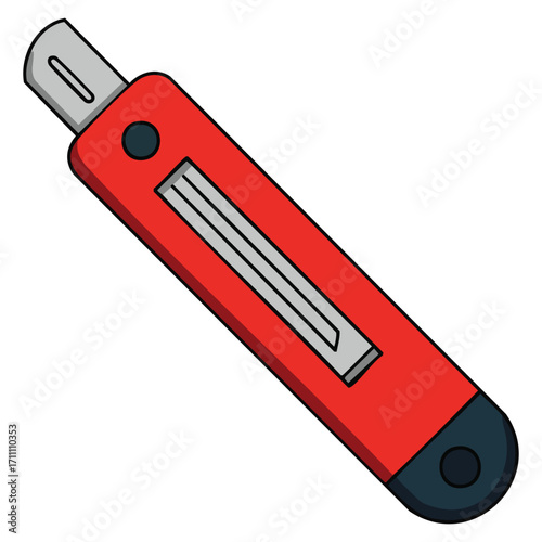 Colored scalpel office supply icon isolated vector illustration, tool design perfect for stationery visuals, healthcare themes and office graphics