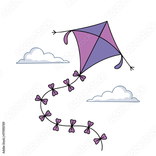 Isolated vector illustration of kite toy funny icon. Great for children's play designs, recreational activities, outdoor fun, and educational visuals.