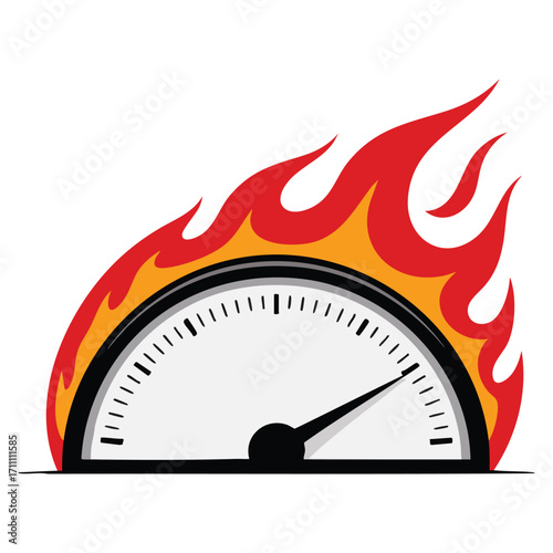 Vector illustration of a speedometer for car power display. Ideal for automotive, speed monitoring, dashboard, vehicle, and transportation graphics.