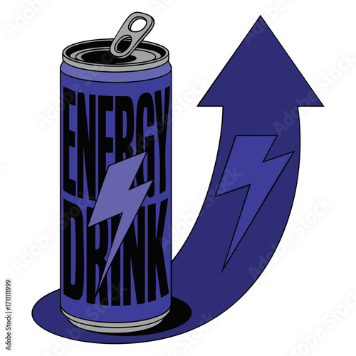Vector illustration of ecology and energy drink saving care image. Perfect for environmental awareness, healthy drinks, green energy, and sustainability visuals.