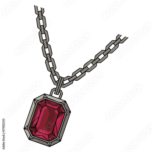 Vector illustration of necklace isolated on a white background, accessory design perfect for jewelry visuals, fashion themes and decorative elements