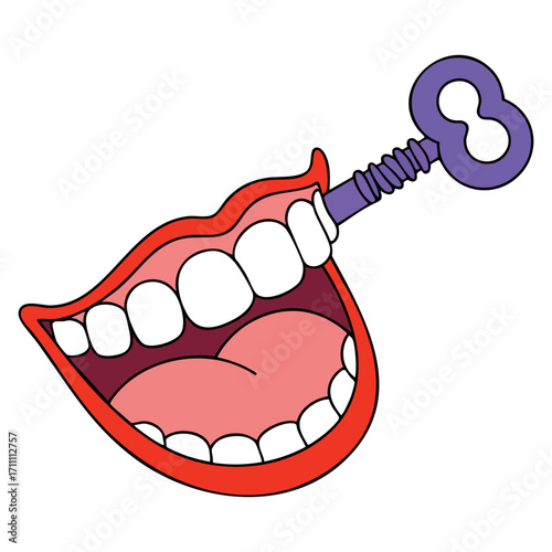 Vector illustration of teeth practical joke icon isolated on white. Ideal for humor, prank, fun, dental, and playful graphic projects.