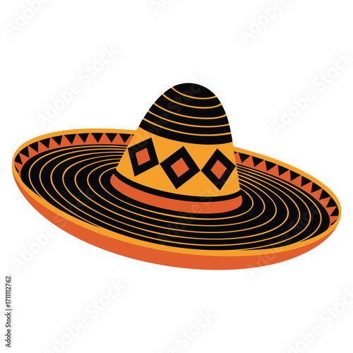 Vector illustration of vallenato legend sombrero vueltiao isolated. Ideal for Colombian folklore, music, culture, festival, and traditional designs.