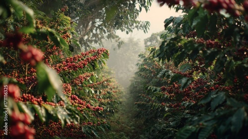 Coffee plantation sunrise