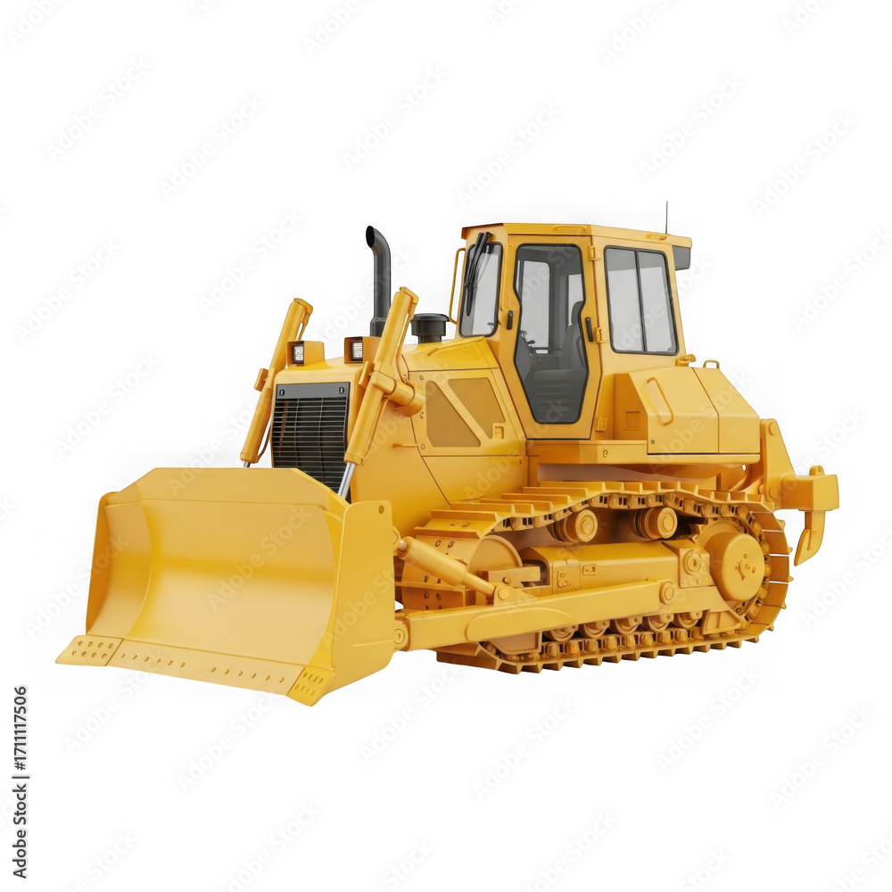 Fototapeta premium Yellow bulldozer isolated on transparent background