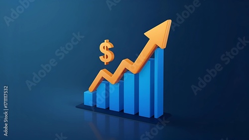 Upward Arrow and Currency Symbol – Profit, Wealth, and Market Success Graphic