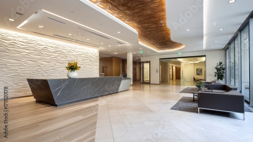Modern office lobby interior