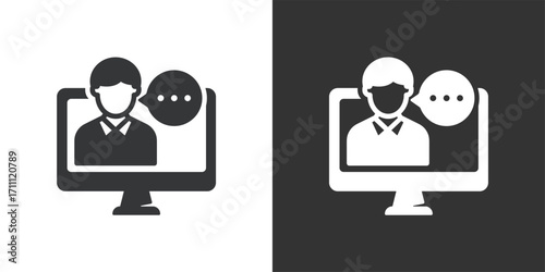 Online chat icon. Solid glyph series icon