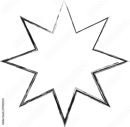 Brush star shape. Geometric design