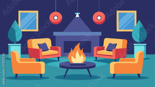 A lounge area with plush couches and a fireplace perfect for a cozy conversation or informal meeting.