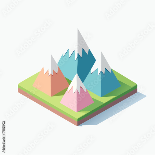 Low-Poly Gebirgslandschaft