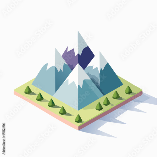 Low-Poly Gebirgslandschaft