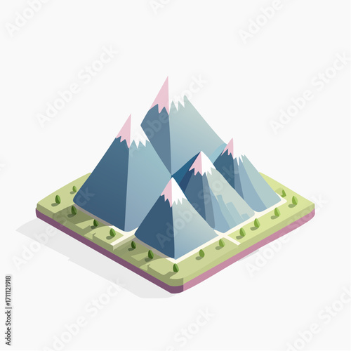 Low-Poly Gebirgslandschaft