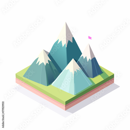 Low-Poly Gebirgslandschaft