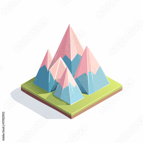 Low-Poly Gebirgslandschaft