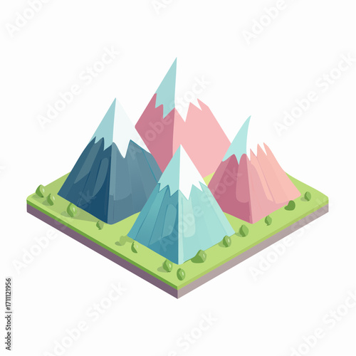 Low-Poly Gebirgslandschaft