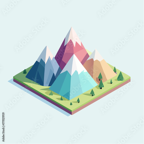 Low-Poly Gebirgslandschaft