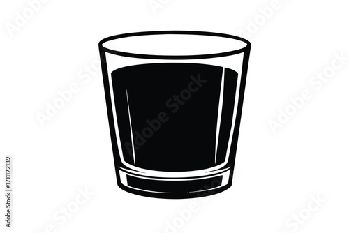 whiskey glass silhouette vector icon