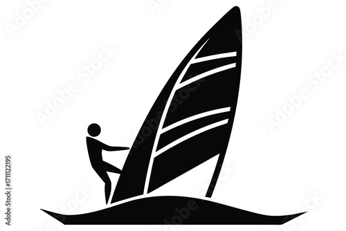 windsurf silhouette vector icon