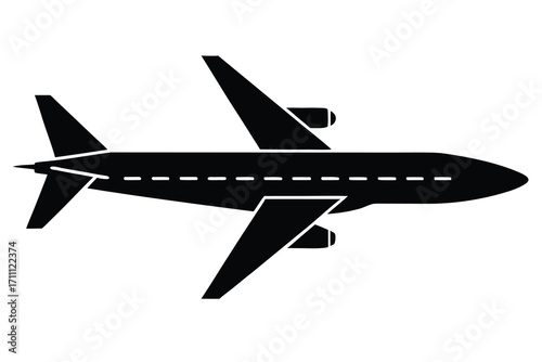 airplane silhouette vector icon