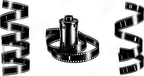 Vintage Film Roll Illustration Classic Photography Memorabilia