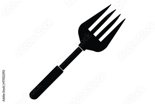 barbecue fork silhouette vector icon