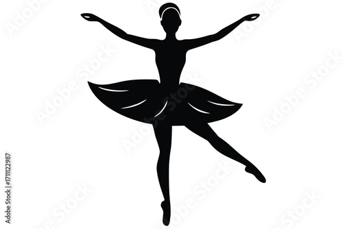 ballet silhouette vector icon