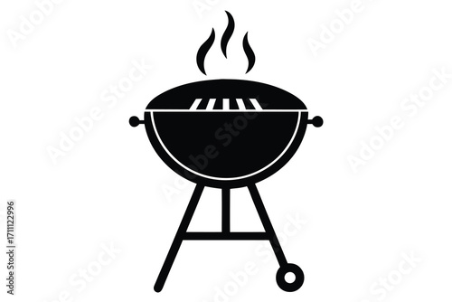 barbecue grill silhouette vector icon
