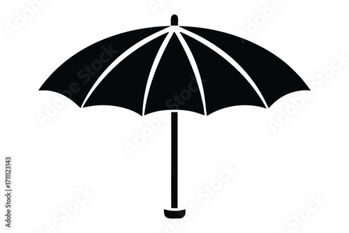 beach umbrella silhouette vector icon