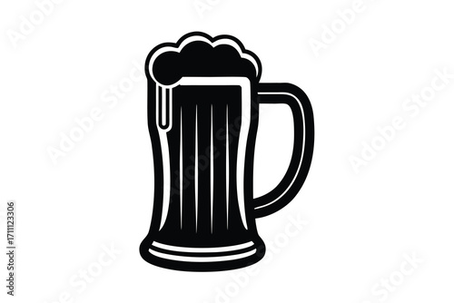 beer mug silhouette vector icon