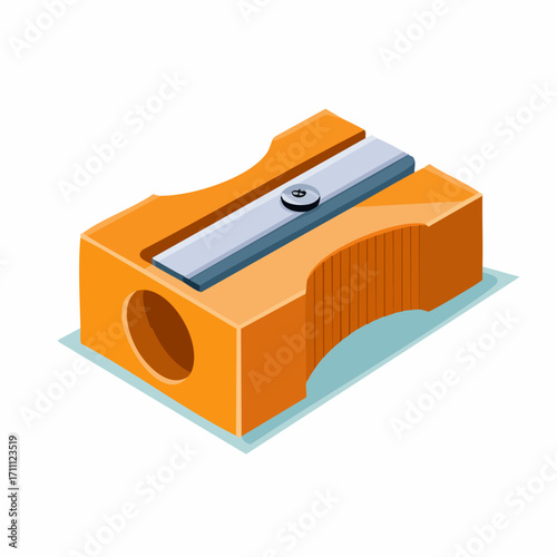 Flat vector illustration of a pencil sharpener.